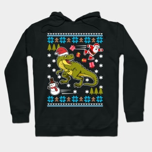 Funny Dinosaur Christmas Sweater Hoodie